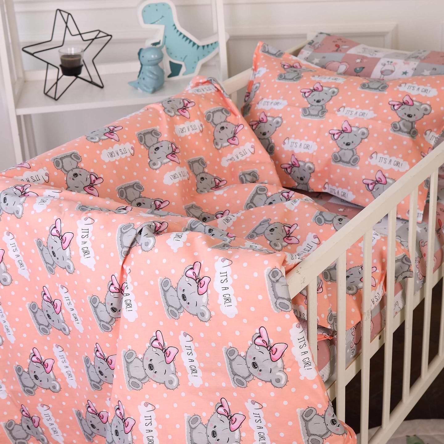 Комплект постільної білизни MirSon 2 x 143 x 210 см 20-0028 Little Girl Teddy Бязь (2200010266498)